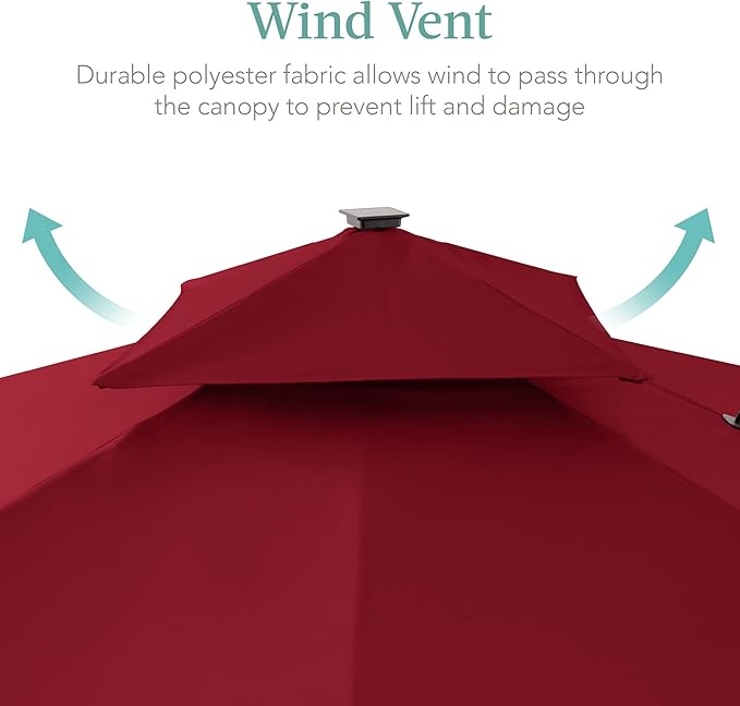 Best Choice Products 10x10ft Cantilever Patio Umbrella w/Base Included - Image 6