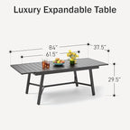 PHI VILLA Expandable Patio Dining Table Metal Outdoor Table - Image 3