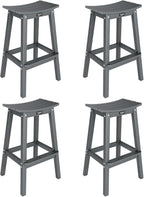 VINGLI 29 Inch Outdoor Bar Stools Set of 4, HDPE Weather Resistant Barstools by VINGLI