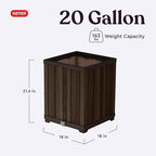 Keter Signature 21.6 Inch Tall Square Large Wood Look Planter - Image 2