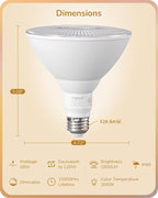EDISHINE Flood Lights Outdoor, Dimmable PAR38 LED Outdoor Flood Light Bulbs - Image 2