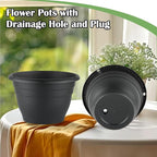 3 Pack 11 Inch Plant Pots, Plastic Flower Pots - Image 7