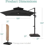 Best Choice Products 10x10ft Cantilever Patio Umbrella w/Base Included - Image 7