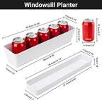 GREANER Long Window Boxes Planters, 6 Pack 16x3.8 Inch Vegetable Box Pot - Image 2