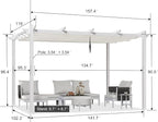 PURPLE LEAF 10' x 13' Aluminum Outdoor Pergola White Retractable Pergola - Image 2