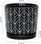 Ton Sin Flower Pots, 5.5 Inch Black Ceramic Planter - Image 3