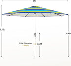 MEWAY 9ft Patio Umbrella Outdoor Table Umbrellas - Image 7