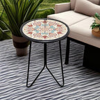 LIFFY Outdoor Metal Side Table, Indoor Round Home Decorative End Table - Image 5