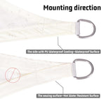 LOVE STORY Right Triangle 12'x15'x19.2' Waterproof Sun Shade Sail Canopy UV - Image 4