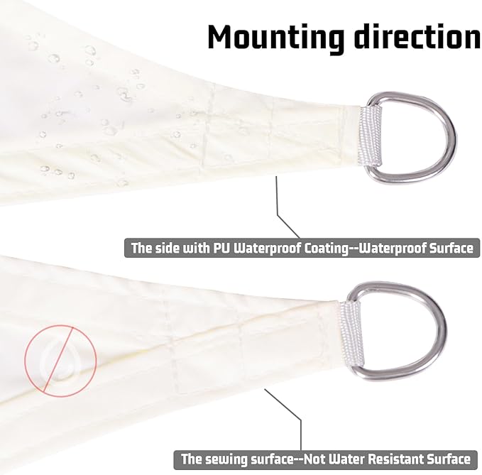 LOVE STORY Rectangle 7'x8' Waterproof Sun Shade Sail Canopy UV Block - Image 3