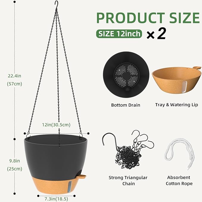 ZMTECH 12 Inch Hanging Planters - Image 7