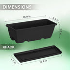 CADUKE 6 PCS Railing Planter Boxes, 17 Inch Deck Rail Planters - Image 9