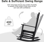 Devoko HDPE Rocking Chair Plastic Outdoor Indoor Patio Rocker Chair High Back - Image 7