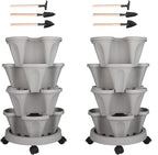 Vertical Planter 4 Tier Stackable Planters Garden Planters Strawberry Herb by GameXcel