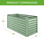 Best Choice Products 4x2x2ft Outdoor Metal Raised Garden Bed, Deep Root Box - Image 3