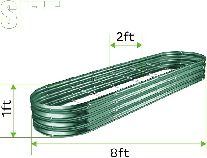 Land Guard 8×2×1ft Galvanized Raised Garden Bed Kit, 108 Gallon Capacity Raised - Image 2