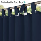 NICETOWN 2 Panels Patio Door Navy Blue Curtainss Waterproof 95" Length - Image 3