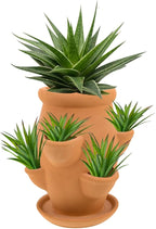 BESTonZON Terracotta Multi Pocket Succulent Plant Pot Lightweight Strawberry - Image 2