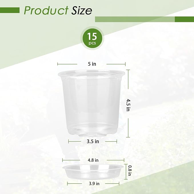 5 Inch Clear Nursery Pots for Plants - Image 2