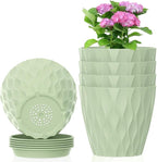 6 inch Plant Pots, 5 Set Water Ripples Flower Pots by Meowell