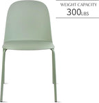 2xhome Modern Stackable Armless Dining Chair | Plastic Shell Seat - Image 4
