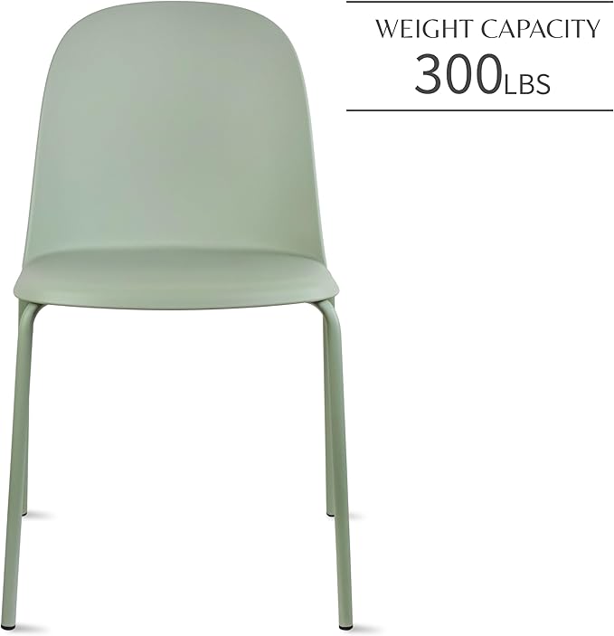 2xhome Modern Stackable Armless Dining Chair | Plastic Shell Seat - Image 4