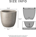 Kante 13.4" Dia Round Concrete Planter, Large Outdoor Modern Indoor Decorative - Image 2