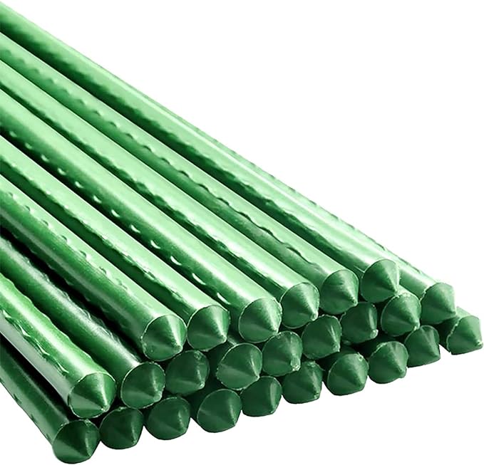 Garden Plant Stakes 48 Inch 4Ft Steel Plant Stick Support, 25 Pack Tomato Stakes by Xuwzenkl