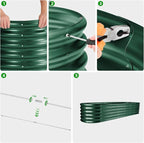 Land Guard 8×2×1.5ft Galvanized Raised Garden Bed Kit, Raised Garden Boxes - Image 4