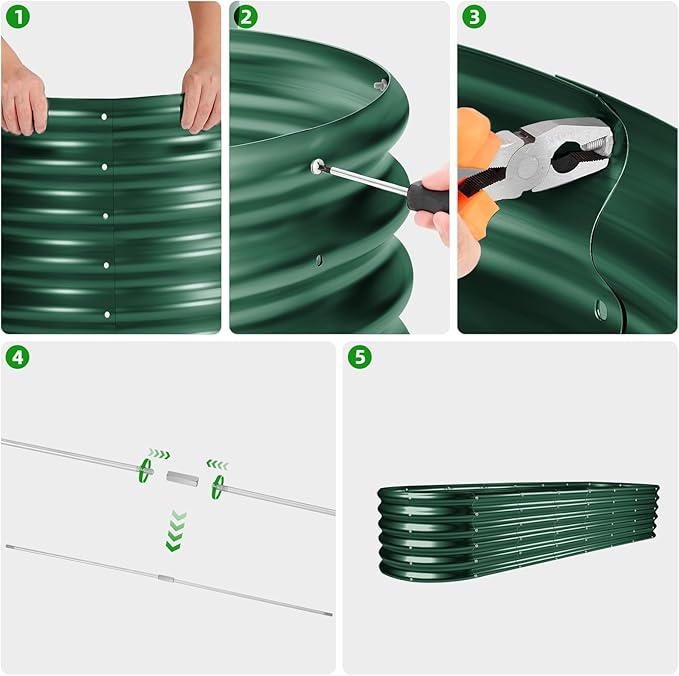 Land Guard 8×2×1.5ft Galvanized Raised Garden Bed Kit, Raised Garden Boxes - Image 4