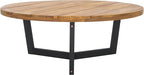 SAFAVIEH Outdoor Collection Leo Natural/Black Solid Wood Round Coffee Table by SAFAVIEH