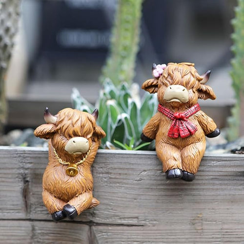 2-piece set Highland Cow Pot Huggers by Pujipu