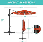 Best Choice Products 10ft Solar LED Cantilever Patio Umbrella, 360-Degree - Image 7