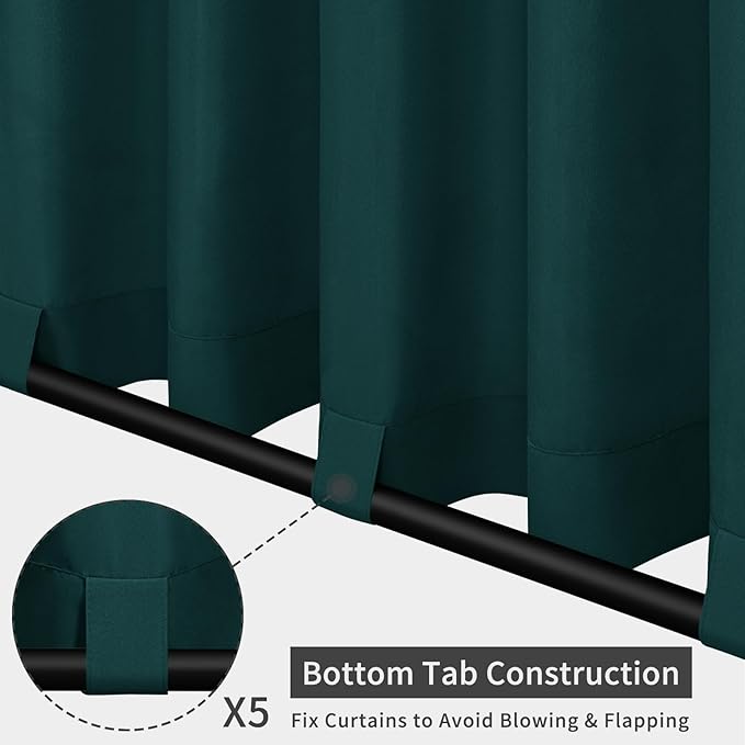 Easy-Going Outdoor Patio Curtains Detachable Tab Top Windproof Weatherproof - Image 3
