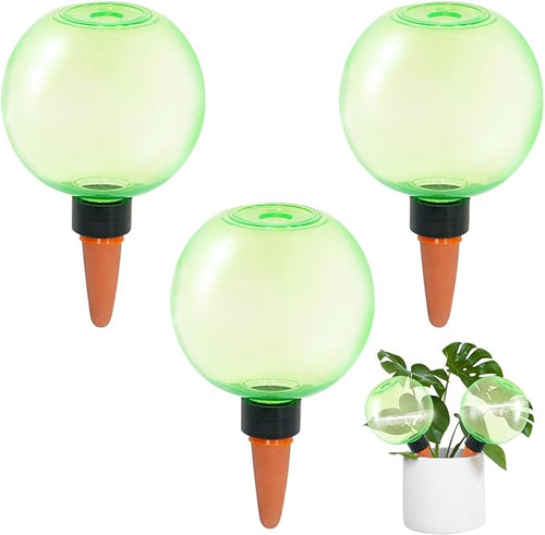 3pcs Large Plant Self Watering Globes, 17.5 oz Plastic Water Bulbs Top Fill by GEWOSI