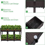 VINGLI Square Raised Garden Bed, Self-Watering Plastic Planter - Image 5