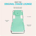 Ostrich 4-Position Outdoor Chaise Lounge w/Face Cushion & Arm Holes, Teal - Image 6