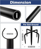 10FT String Light Pole for Outdoor, Heavy Duty Metal Lighting Stand Pole for - Image 4