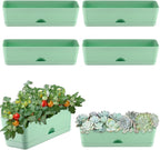 6 Pack Rectangle Planter 16x4.4 Inch Window Boxes Planters Rectangular Large by KvyusFlourish