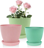 SupKing Plant Pots 5/4/3.5 Inch Set of 3, Small Mini Cute Plastic Flower Pots by SupKing