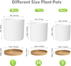 8/7/6 inch Plant Pots, 3 Pack Cylinder Flower Pots - Image 2