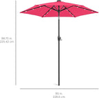 Best Choice Products 7.5ft Outdoor Solar Market Table Patio Umbrella - Image 7