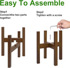 Adjustable Plant Stand Indoor, Bamboo Mid Century Modern Plants Stands - Image 5