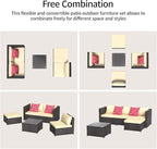 Aiho Patio Furniture Set All Weather Outdoor Sectional Patio Sofa Set - Image 3