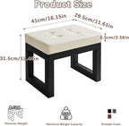 IBUYKE 16 Inch Small Foot Stool Ottoman, Rectangle PU Faux Leather Foot Rest - Image 3
