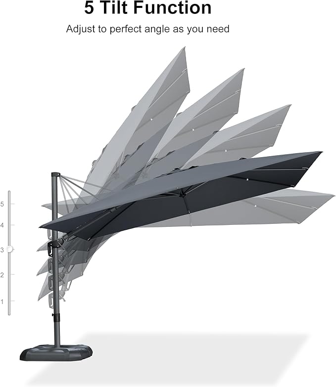 PURPLE LEAF 11' X 8' Left-right Tilting Patio Umbrella Outdoor Cantilever - Image 9