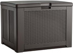 Rubbermaid Medium Resin Outdoor Storage Deck Box Weather Resistant Brown Deck by Rubbermaid