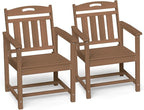 Ciokea Outdoor Patio Dining Chair Set of 2, HDPE Porch Chairs by CIOKEA