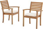 OC Orange-Casual Stackable Patio Dining Chairs Set of 2, Outdoor Acacia Wooden by OCOrange-Casual