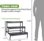 aboxoo 3 Tier Stair Style Large Metal Plant Stand, Garden Display Shelf Flower - Image 2